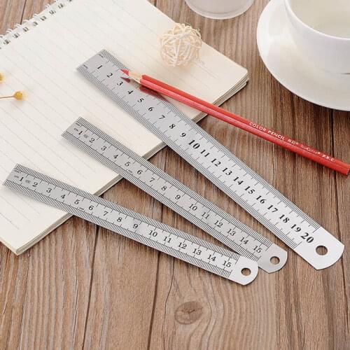 1 Pcs 15/20/30cm Stainless Steel Measuring Tool Double Sided Precision Sewing Tool Accessory Ruler Home Office Stationery