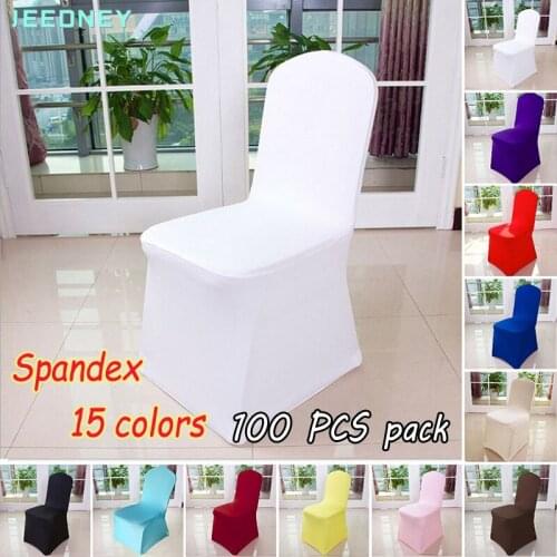 Spandex Chair Covers Seat cover for Wedding Banquet Anniversary Party Event Decor Elastic Stretch with Long Back 100 Pcs Pack