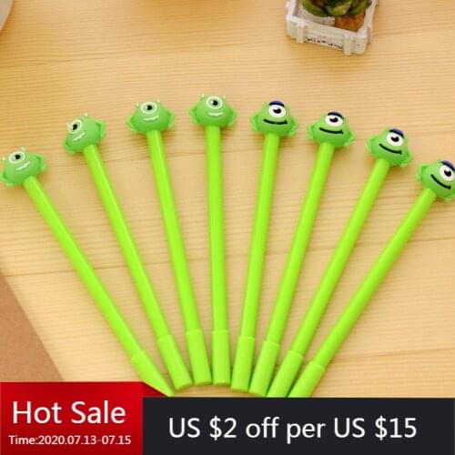24 Pcs Korean Cartoon One-eyed Monster Neutral Creative Monocular Seed Black Pen Exam Black Pen School Supplies