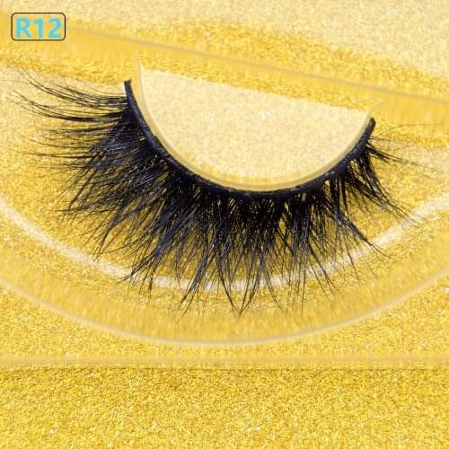 3D Mink Eyelashes Fluffy Hand Made Fake False Lashes Cruelty Free Mink Lashes Maquillaje Profesional Full Strip Lashes R12