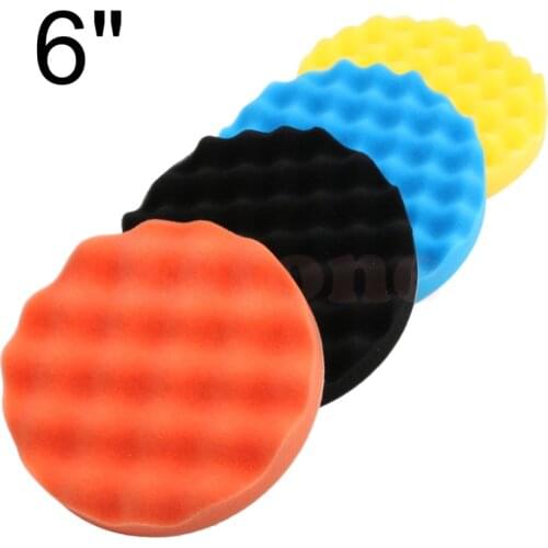 4Pcs 6inch Buffing Polishing Sponge Pads Kit For Car Polisher Buffer