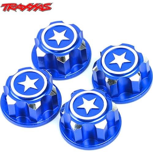 4PCS RC Car Aluminum 17mm Hex Wheel Nuts Dustproof Anti-Skid for 1/8 Scale Traxxa X-Maxx Summit E-Revo Arrma Buggy Truck