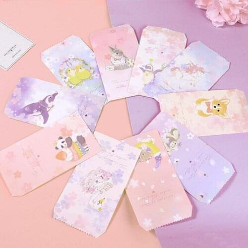 50pcs Envelope Cherry Blossom Japan Wholesale Animal Panda Letter Greeting Zhuanfu Invitation Wedding Envelope 11*20cm