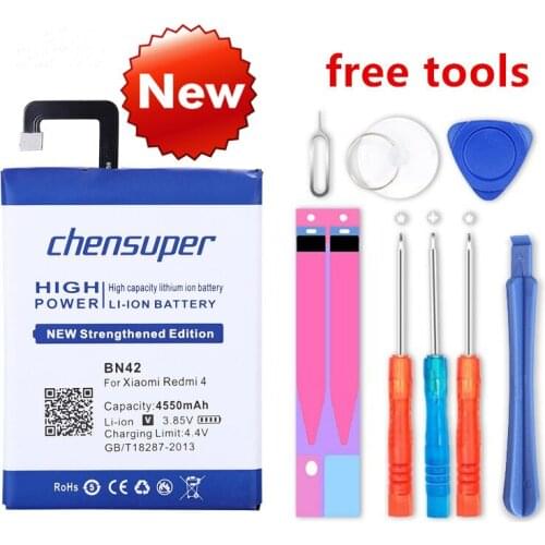 Chensuper 4550mAh BN42 Battery for Xiaomi Redmi 4 Battery Xiao mi Hongmi 4 for 2G RAM 16G ROM Edition