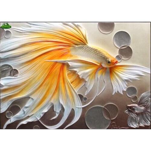 3D Diy Diamond Painting Gold Fish Animals Diamond Embroidery Mosaic Picture Cross Stitch Handicrafts Home Decoration Gifts