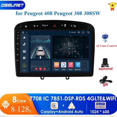Android 10 For PEUGEOT 308 308S 408 2012 - 2020 Car Radio Multimedia Video Player Navigation GPS 2 din dvd Stereo Audio HeadUnit