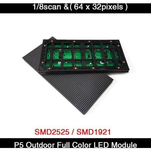 Free Shipping High Brightness Waterproof Outdoor P5 LED Display Panel SMD2525 / SMD1921 LED Display Full Color Module 320x160mm