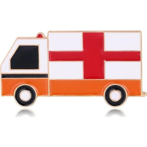 Dan than China than new fashion cartoon character ambulance corsage pin joker alloy drip brooch on the spot