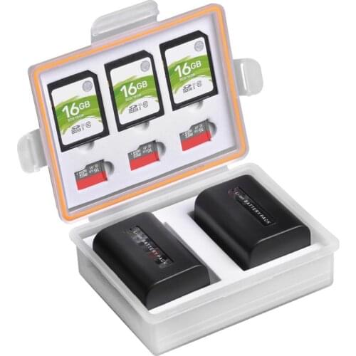 For Camera Battery LP-E10 LP-E12 LP-E17 BLF19, BLG10 NP-FW50 NP-FV50 NP-W126 Camera Battery Storage Box / SD TF Memory Card Case