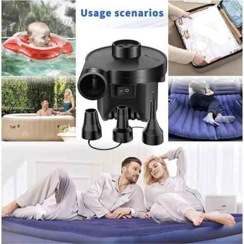 12V DC Electric Car Air Pump Inflator With 3 Nozzles For Inflatables Mattress Raft Bed Boat Portable Car Air Pump Children pool