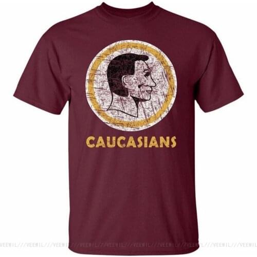 Red Cardinal Color Tees Caucasiaus Washington Caucasians Redskins Funny T-Shirt Top Quality T Shirt