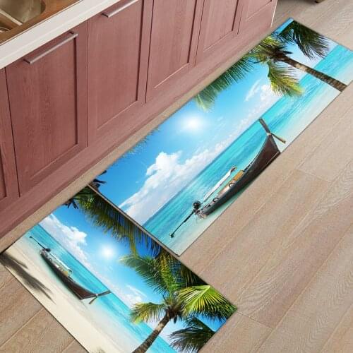 Beach coconut tree Kitchen rug kitchen mat kitchen rug door mat rug home Bathroom mat hallway carpet Bathroom rug Home floor mat