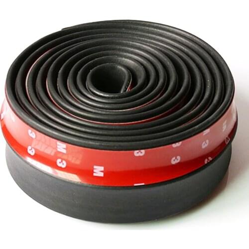2.5m Car Front Bumper Lip Skirt Splitter Protector TPVC Front Bumper Strip Car Scratch Proof Adhesive Rubber Strips 60mm Width