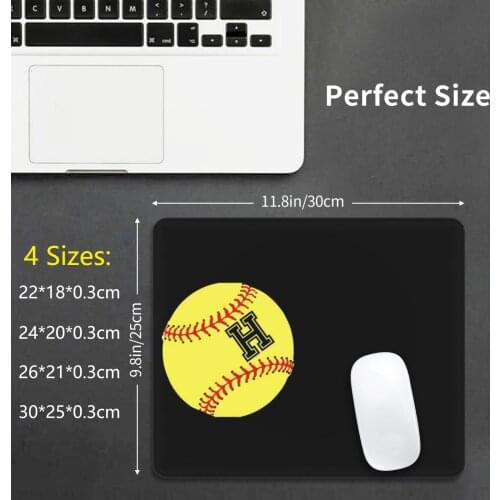 Mouse Pad Softball Player Gifts Jersey Name H Initial Letter " H " Monogram Personalized Back Number Ball Sport Signature