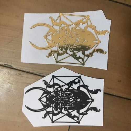 Three Ratels MT-71 cool Gothic stag beetle 3D metal decal Stickers for Laptop Skateboard Home Decoration Car Scooter Decal