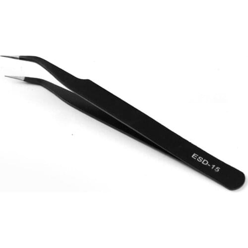 Stainless Steel Black Curved Straight Eyebrow Tweezers Anti Acid Nipper Rhinestone Picking Tool False Eyelash Nail Art Tool Hot