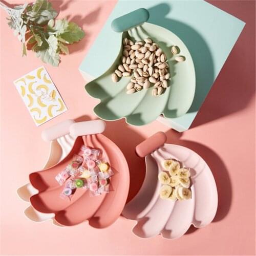 Nordic Plastic Snack Dessert Dishes Cake Tray Candy Dish Banana Carrot Strawberry Shape Plate Tableware Home Party Fruit Plates