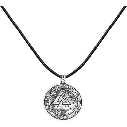 QIAMNI Antique Valknut Scandinavian Norse Viking Jewelry Triange Slavic Pendant Rope Necklace Christmas Gift Men Women
