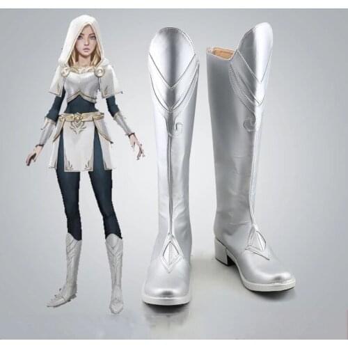 Game League of Legends Cosplay LOL Luxanna Crownguard Silver Cosplay Shoes Boots Cosplay Costume Accessory