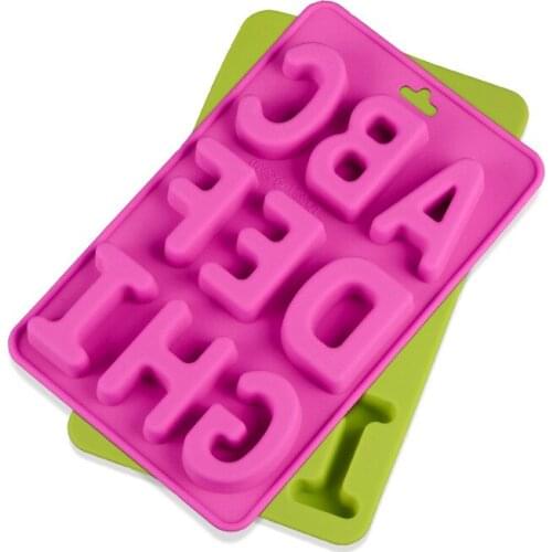 9 Big English Letter Shape DIY Silicone Mold Cake Decorating Fondant Cake 3D Food Grade Soap Chocolate Moulds H423