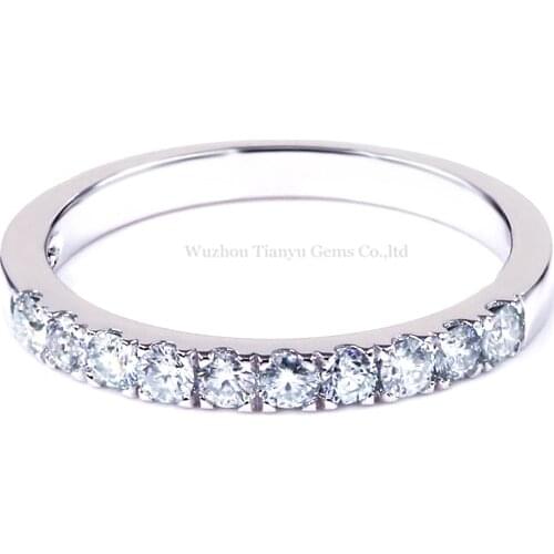 Tianyu Gems Silver Eternity Ring Engagement Moissanites Round Sparkle Rings Gemstones 925 Women Fine Jewelry Accessories Gifts