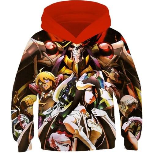 Overlord anime 3D Printed Hoodie Childrens Casual Fashion Pullover Boys Clothes Girls Hoodie Harajuku Pattern Kids Clothes Tops