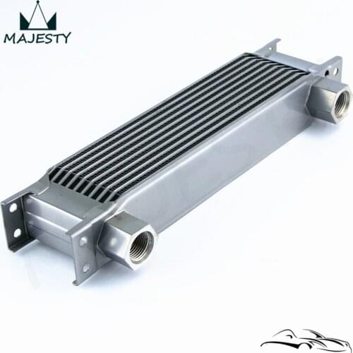 AN10 Female 10 Row Universal Oil Cooler 330 X 70 X 51mm 7/8-14 Threads