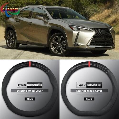 Four Seasons Universal Non-Slip Carbon Fiber Suede Steering Wheel Cover For Lexus UX260 Car Interior Accessories