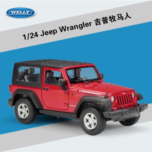 WELLY 1:24 Scale Diecast Alloy Car Model Toys For Jeep Wrangler 2007 Metal Toy Car Classic For Kids Gift with Original Box