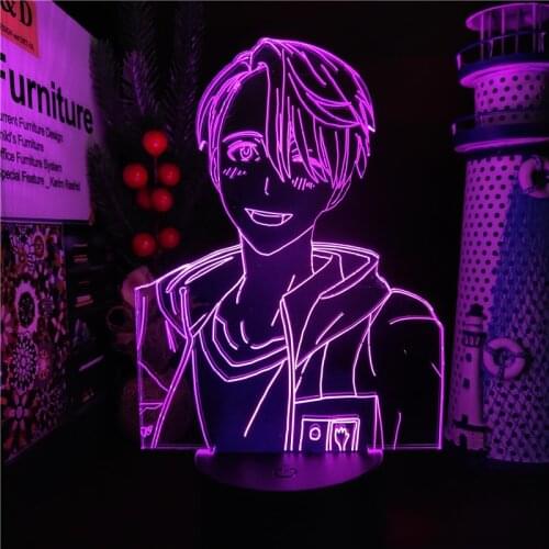 Yuri!!! on Ice Victor Nikiforov LED Night Light 3D Illusion Lamp Bedroom Decor Anime Atmosphere Bedside Night Lamps Manga Gift