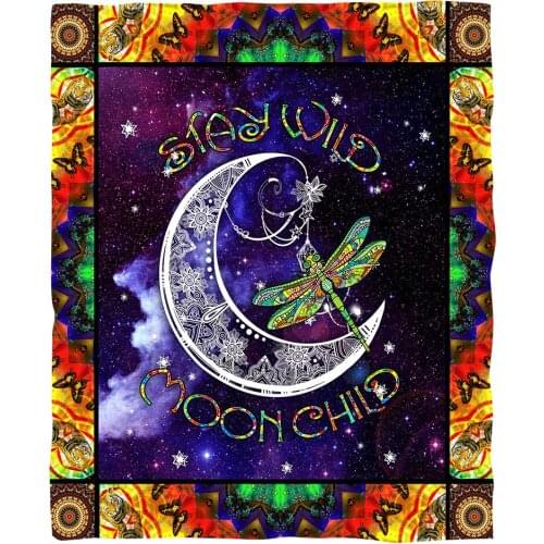 Dragonfly Psychedelic pattern funny Animal Blanket 3D full printed Wearable Blanket Adults/kids Fleece Blanket Drop Shippng 02