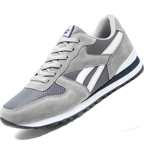 Plus Size Summer Breathable Sport Shoes Men Sneakers Men Running Shoes Women Sports Shoes Men Gray Athletic Runners Gym GMB-0380