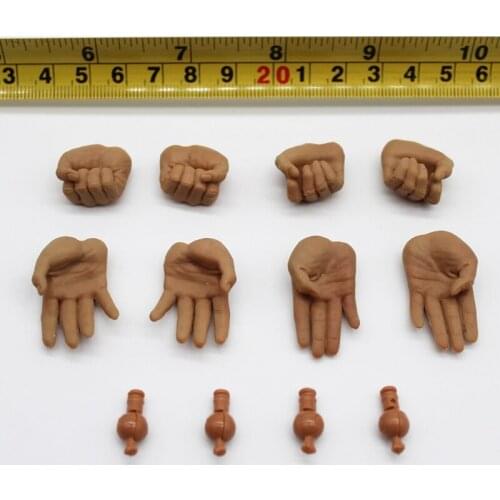 1/6 Scale Men Hand Types with Connectors Models Toys for 12 Inches Action Figure Body DIY