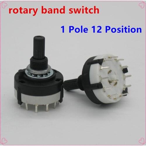 10pcs High-quality RS26 1 Pole Position 12 Selectable Band Rotary Channel Selector Single Deck Rotary Switch Band Selector