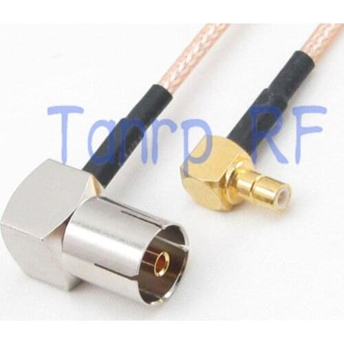 12in TV female to SMB male plug both right angle RF adapter connector 30CM Pigtail coaxial jumper extension cord cable RG316