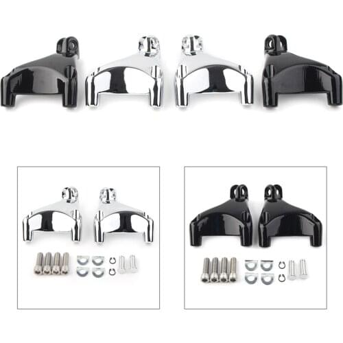2Pcs Chrome/Black Motorcycle Rear Passenger Footrest Peg Mount Bracket Aluminum For 2004-2013 Harley Sportster XL883 XL1200