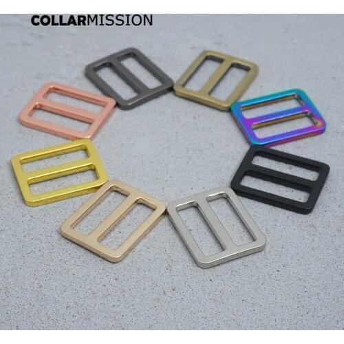 20pcs/lotRetailing Tri-Glid DIY accessory for 25mm sewing bag belt dog cat collar high quality plated metal buckle 8 colours