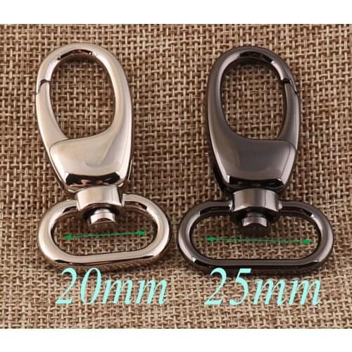 6 PCS Lobster Swivel Clasps 25mm/20mm Black/Silver Hook Clasps Claws,Carabiner Snap,Buckle Gate Bag,Purse Strap,Handbag Purse