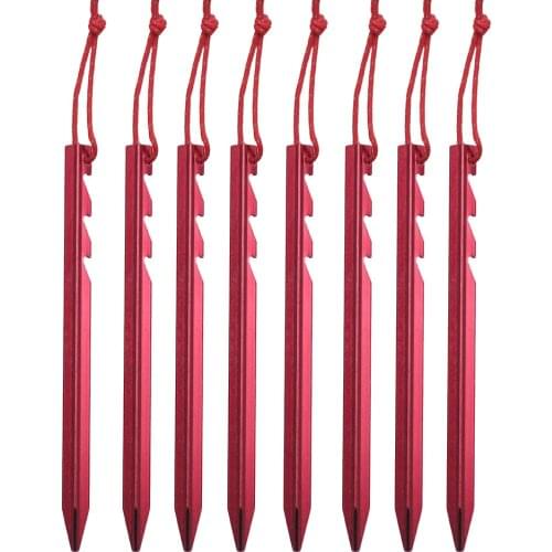 8PCS/Lot Outdoor Tent Peg Nail Fixed Serrated Ground Nail 18cm Length Camping Hiking Canopy Tent Accessories Wild Survival Tool