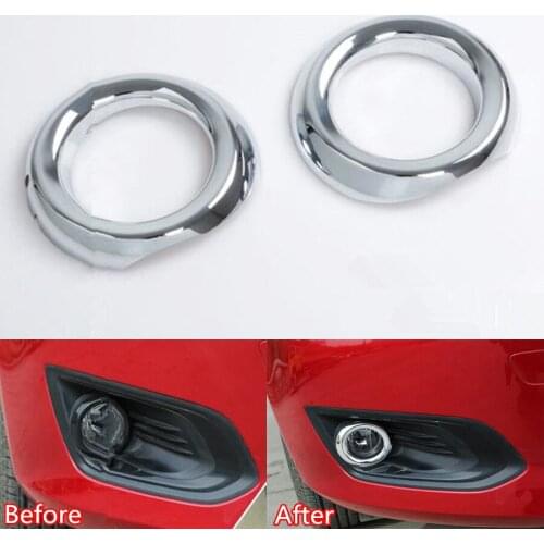 ABS Auto Car Front Fog Light Lamp Frame Trim Covers Styling Fit For Ford Escort 2015-2016 Exterior Accessories