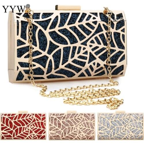 Acrylic Lattice Sequin Chain Bag Design Women PVC Evening Clutches Bags Small Party Handbags Purse Wedding Box Female Bolsa