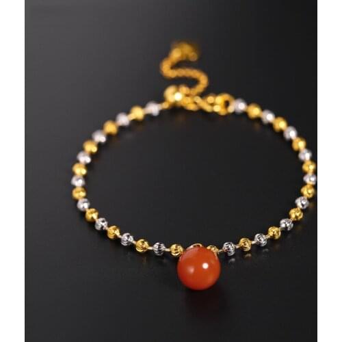 DAIMI Liangshan Persimmon Red South Red Agate Bracelet Womens Natural 925 Sterling Silver Bracelet Custom