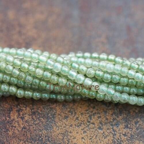 5 Strands For Sale Green Peridot Olivine Tiny Beads Jewelry Small Round Olivine Loose Beads In 3 mm BE6279