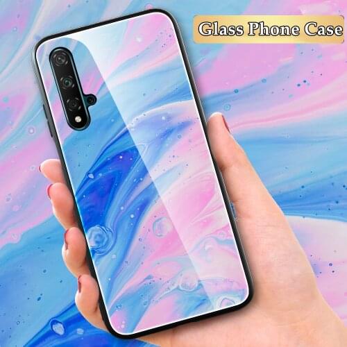 Tempered Hardness Glass Case For Honor 9X 10X Lite 8X 10i 9C 8S 8A Colorful Gradient Cover For Huawei Honor View 20 Lite 30 Pro