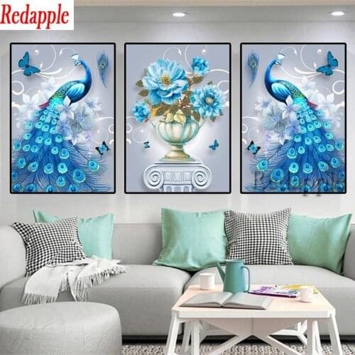 DIY Diamond Painting Animal Peacock Kit Diamond Embroidery Flower Art Full Drill mosaic Picture Handmade Gifts Home decoration