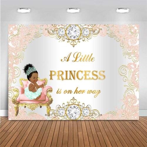 Baby Shower Backdrop Newborn Baby Birthday A Little Princess is on her way Photography Backdrop Photo Background For PhotoStudio