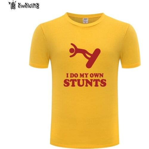 I Do My Own Stunts -Stuntman Falling Off Snowboard T Shirt Men Cotton Short Sleeve Tshirt Streetwear Funny T-Shirt for Men Tops