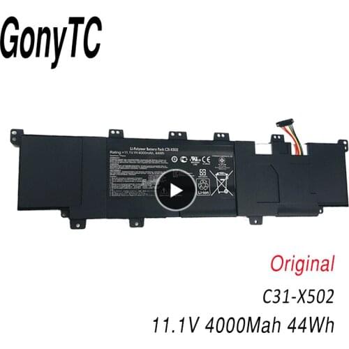 GONYTC Original C21-X502 laptop Battery for ASUS VivoBook X502 X502C X502CA S500 S500C S500CA PU500C PU500CA 7.4V 38WH