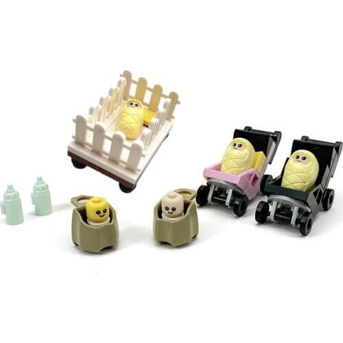 MOC Building Blocks Parts Baby Figures Stroller Bottles Compatible City Friends Classic Bricks DIY Construction Toys Accessories