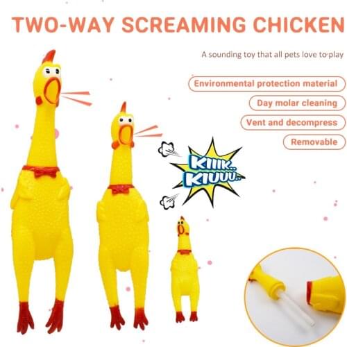 Screaming Chicken Pets Dog Toys Squeeze Squeaky Sound Funny Toy Safety Rubber For Dogs Molar Chew Toys TXTB1